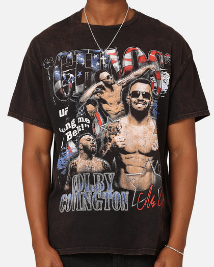 UFC By Goat Crew Colby Covington Belt Vintage T-Shirt Black Wash