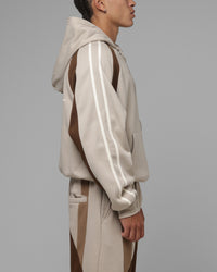 Loiter Hybrid Tek Zip Hoodie Stone