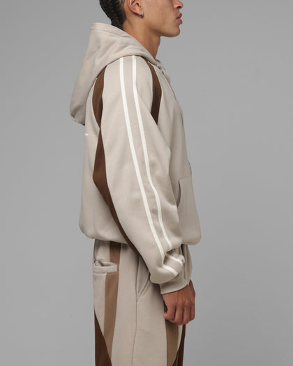 Loiter Hybrid Tek Zip Hoodie Stone