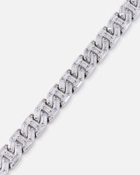 Saint Morta Baguette Interlink Chain Iced White Gold