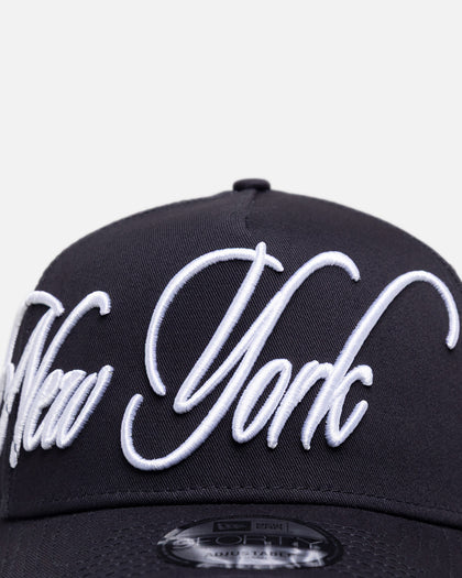 New Era New York Yankees "Calligraphic" 9Forty A-Frame Snapback Navy