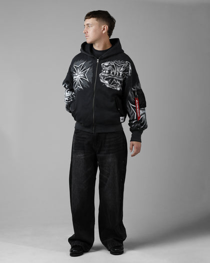 Alpha Industries x Loiter Full Zip Up Hoodie Black