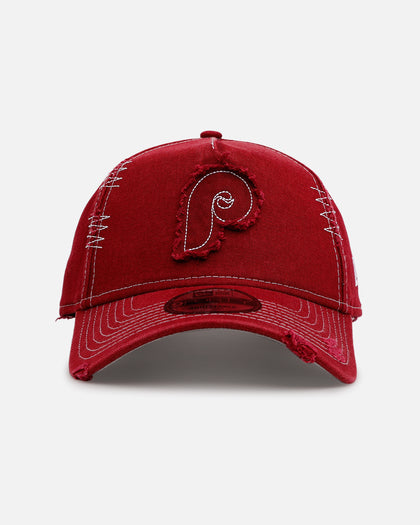 New Era Philadelphia Phillies 'Distressed And Worn' 9FORTY A-Frame Casual Strapback Burgundy