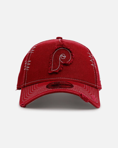 New Era Philadelphia Phillies 'Distressed And Worn' 9FORTY A-Frame Casual Strapback Burgundy