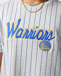 New Era Golden State Warriors Pinstripe T-Shirt Grey