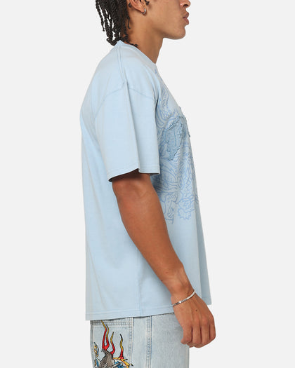 Ed Hardy Double Dragon Applique T-Shirt Blue