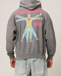Loiter Human Condition Hoodie Washed Charcoal
