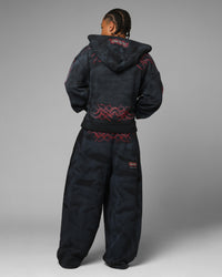 Loiter X Yu-Gi-Oh! Slifer Sky Dragon Zip Hoodie Black Wash