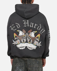 Ed Hardy Chrome Hoodie Washed Black