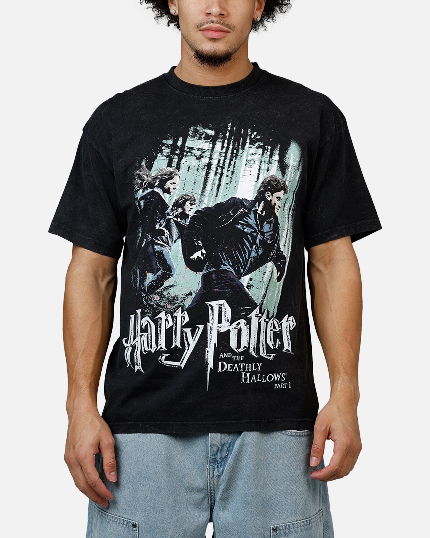 73Studio X Harry Potter '10 Deathly Hallows Vintage T-Shirt Black