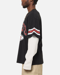 Mitchell & Ness Kansas City Chiefs Waffle Mock Layer Long Sleeve T-Shirt Black