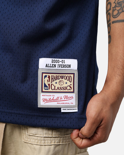 Mitchell & Ness Philadelphia 76ers Allen Iverson 2000-01 College Twist Swing Jersey Navy/White