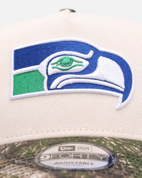 New Era Seattle Seahawks 'Realtree Visor' 9FORTY A-Frame Snapback Cream/Camo