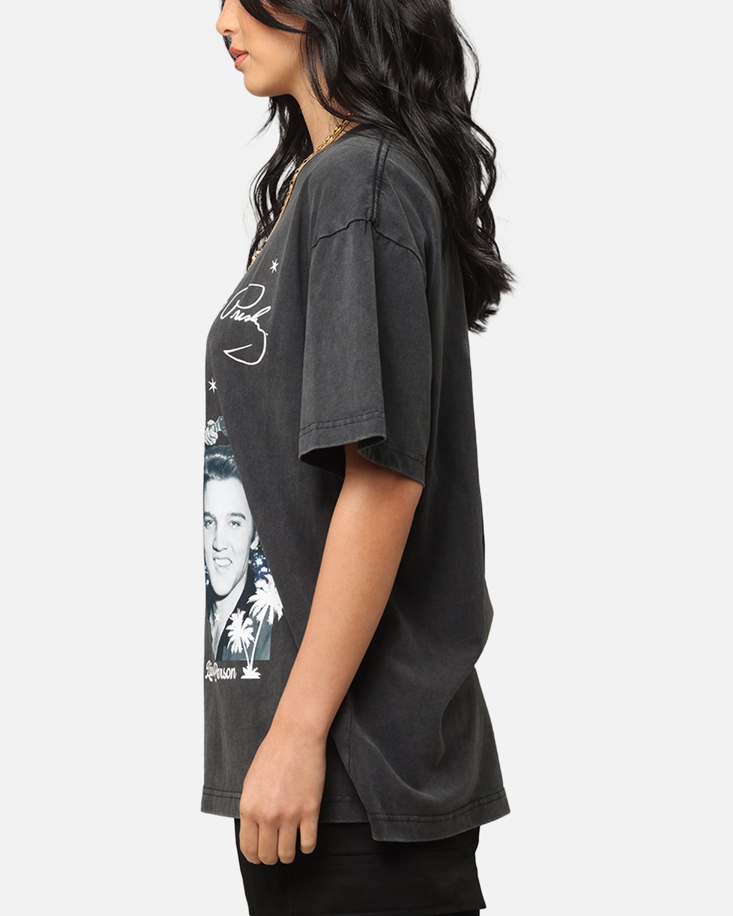 ID Supply Elvis Presley Live In LA T-Shirt Washed Black | Culture
