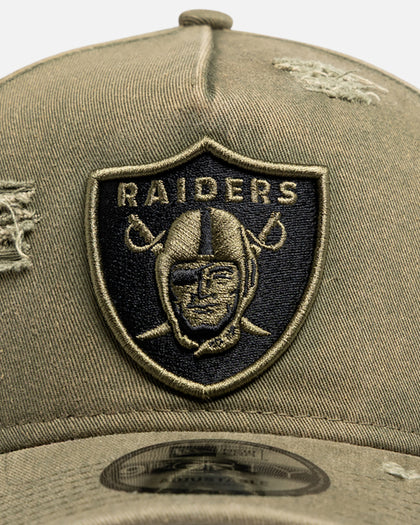 New Era Las Vegas Raiders 'Distressed Olive' 9FORTY A-Frame Snapback Olive