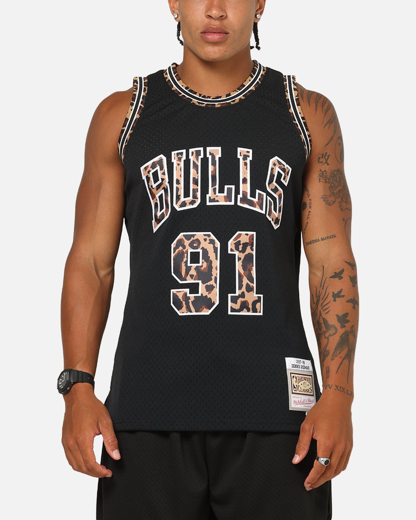 Bulls Dennis Rodman 迷彩ユニフォーム M Mitchell & Ness Chicago Bulls Dennis Rodman 'Leopard' Swing Jersey