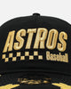 New Era Houston Astros 'Podium Pack' Pre-Curved Golfer Trucker Snapback Black/Metallic Gold
