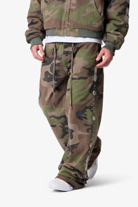 MNML Ultra Wide Twill Cargo Pants Camo