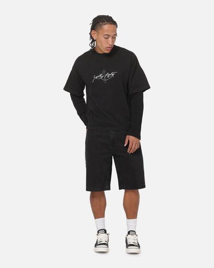 Saint Morta Destiny Layered Long Sleeve T-Shirt Washed Black