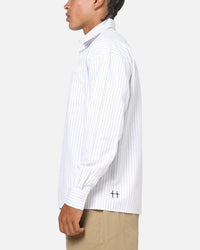 Saint Morta Valhala Pinstripe Long Sleeve Button Up Shirt White/Black