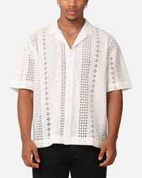 Saint Morta Crochet Button Up Shirt Off White