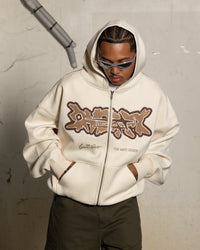 Loiter X The Anti Order Zip Hoodie Stone