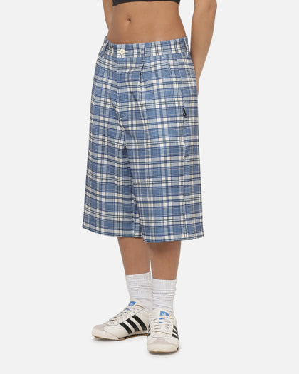 Carre Heritage Pleated Shorts Blue-plaid