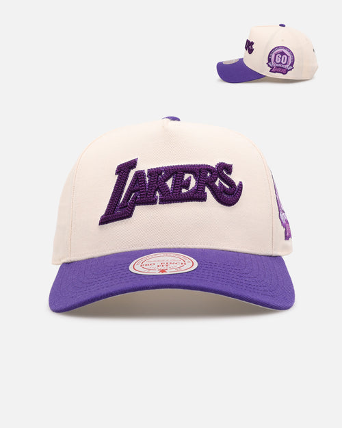 Mitchell & Ness Los Angeles Lakers 'Chainstitch Wordmark' Pro Pinch Snapback Purple