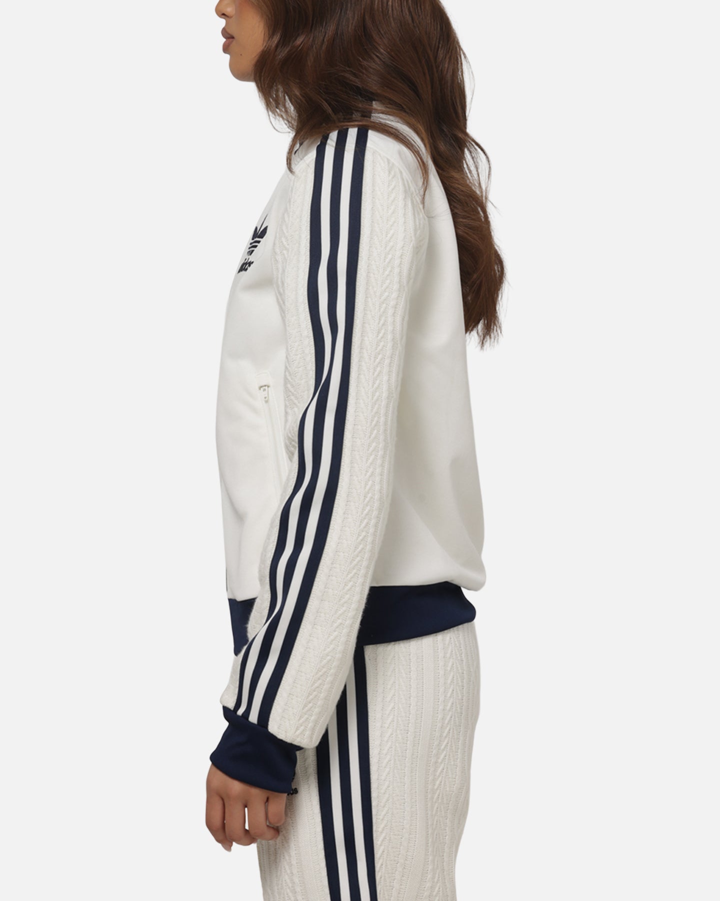  KNIT CLASSIC TRACK TOP オフホワイト Adidas Women's Knit Classic Track Top Off White | Culture Kings US
