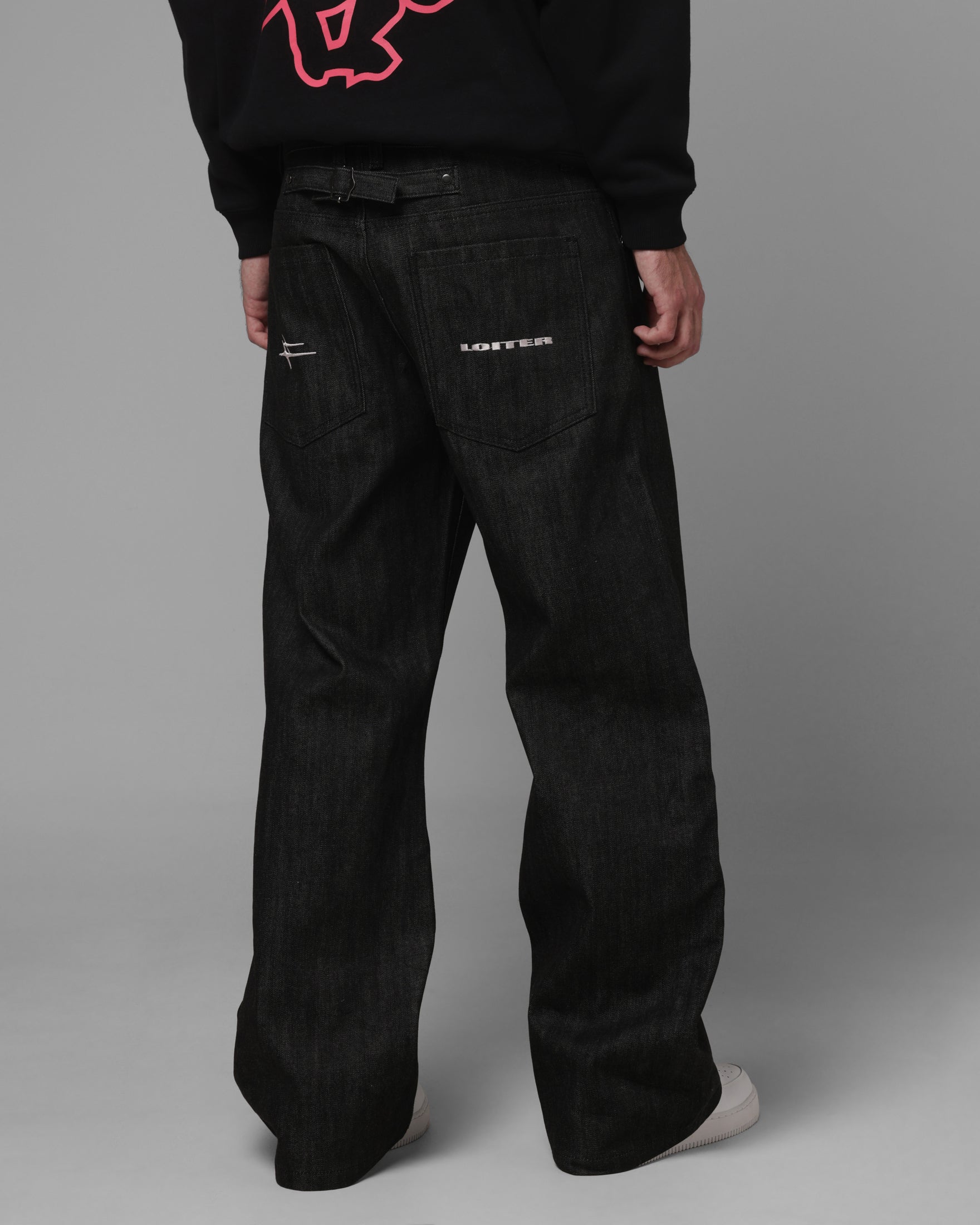 BELVET Rigid Double Belt Baggy Denim Double BELVET