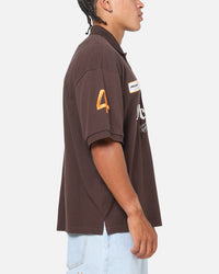Mitchell & Ness X Mclaren Heritage Boxy Polo Shirt Chocolate