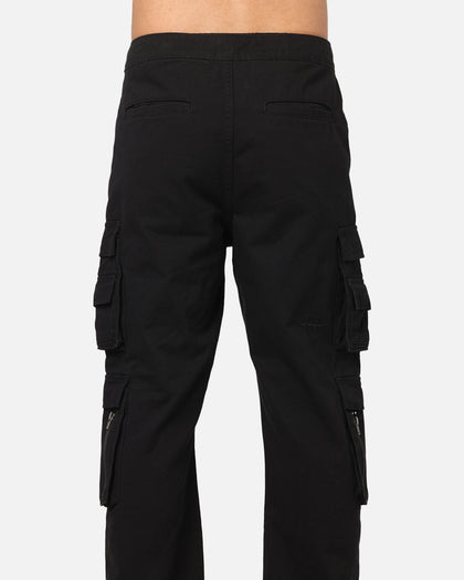 Saint Morta Modern Utility Cargo Pants Washed Black