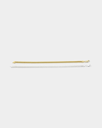 House Of Auric 5mm Cuban Bracelet Set Gold/Silver