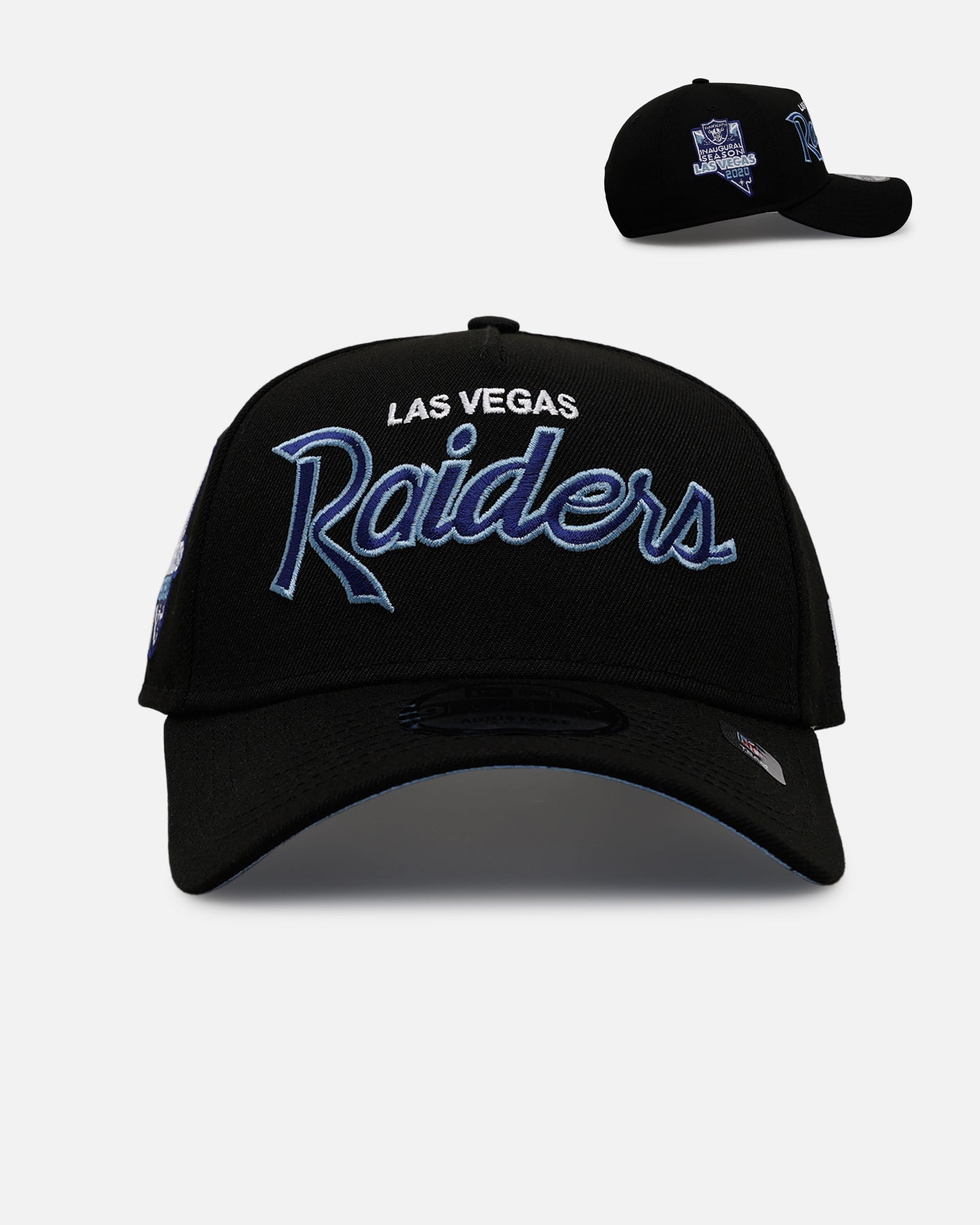 Newera 9forty ラスベガスレイダース LasVegas Raider New Era Las Vegas Raiders 'Black And Sky Blue' 9FORTY A-Frame