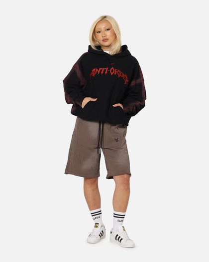 The Anti Order Mosh Boxy Hoodie Sunfade Black/Red