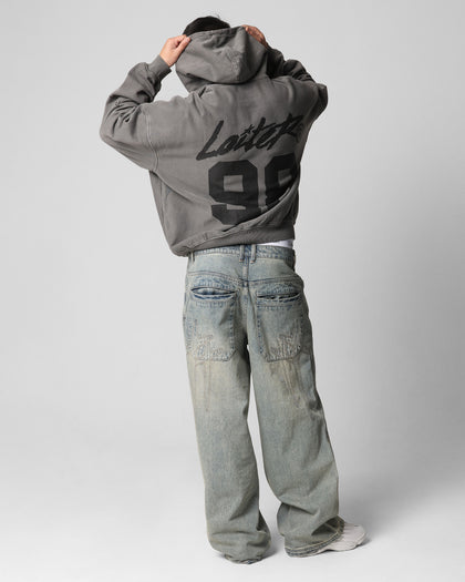 Loiter Training Day Hoodie Washed Charcoal
