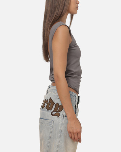 Ed Hardy Women's Cowl Back Top Grey