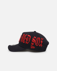 New Era Boston Red Sox 'Gothic Script' 9FORTY A-Frame Snapback Scarlet/Navy