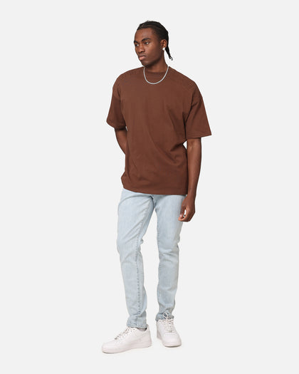 Saint Morta Emboss Boxy T-Shirt Dark Brown