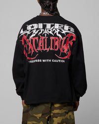 Loiter Trespass Long Sleeve T-Shirt Vintage Black