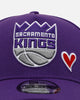 New Era Sacramento Kings 'Team Color Hearts' 9FORTY A-Frame Snapback Official Team Color