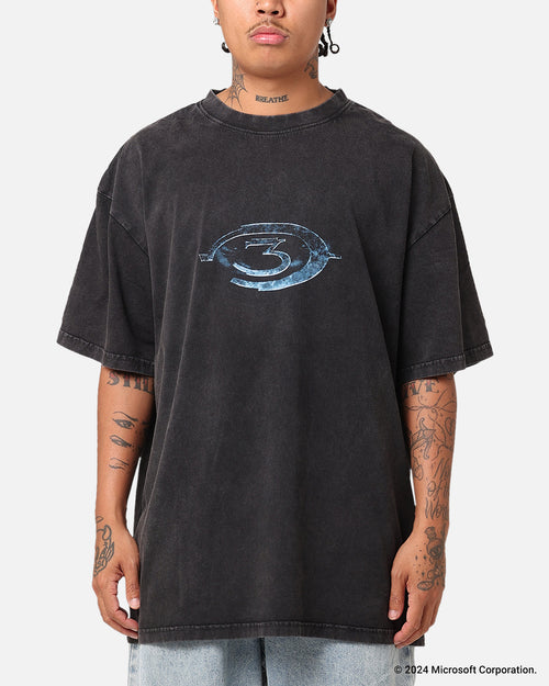 73Studio X Halo Halo 3 Vintage T-Shirt Black Acidwash