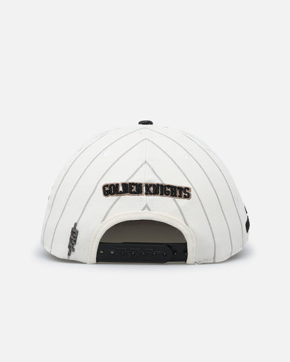 Pro Standard Vegas Golden Knights Pinstripe Wool Snapback Eggshell/Yellow