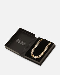 Saint Morta 18" 14mm Iced Interlink Chain Iced Gold