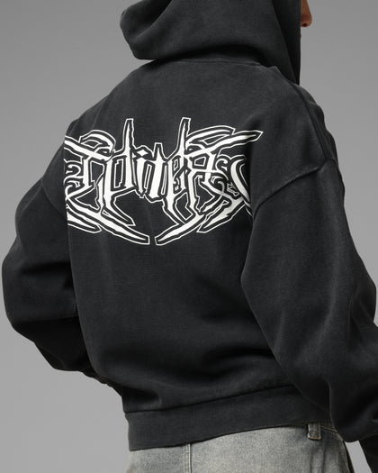 Loiter Waffle Zip Hoodie Black