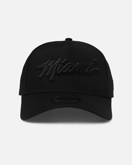 New Era Miami Heat 'NBA Black On Black' 9FORTY A-Frame Snapback Black
