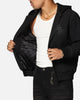 Saint Morta Gothic Hooded PU Bomber Jacket Black/Black
