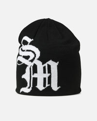 Saint Morta Monogram Fold Beanie Black