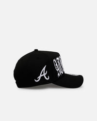 New Era Atlanta Braves 'Oversized Gothic Script Crown' 9FORTY A-Frame Snapback Black/White