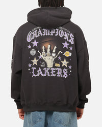 Mitchell & Ness Los Angeles Lakers Blackletter Champs Box Hoodie Washed Black